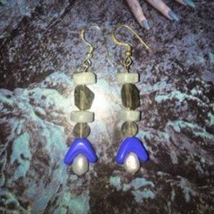 Virgo" earrings- handmade semiprecious and sterling silver handmade labradorite